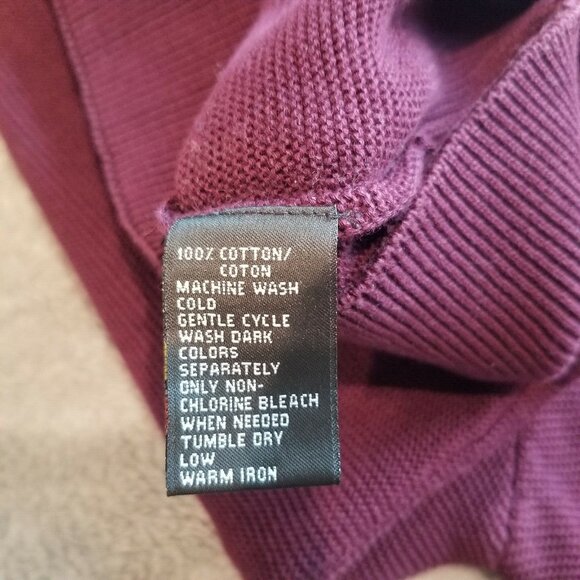 Greg Norman Mens Large Long Sleeves Sweater V-Neck Knitted Pullover Plum Casual - Picture 6 of 6